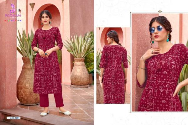 Poonam Rockstar Rayon Slub Kurti With Bottom Collection 